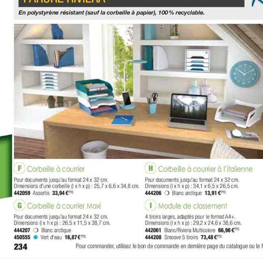 corbeille à courrier, corbeille à courrier maxi, corbeille à courrier à l'italienne, module de classement