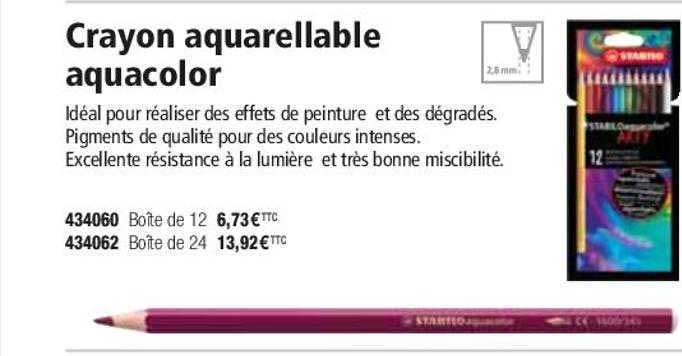 Crayon Aquarellable Aquacolor Stabilo