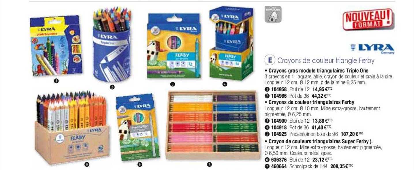 crayons de couleur triangle ferby lyra
