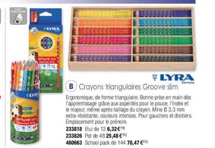 crayons triangulaires groove slim lyra