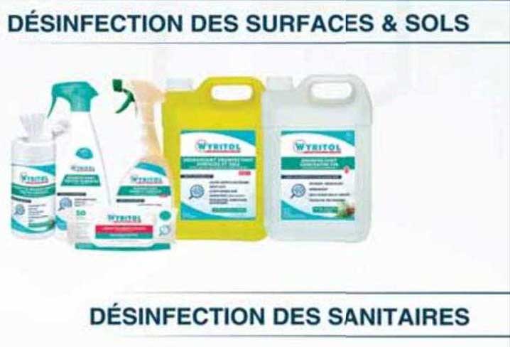 désinfection des surfaces & sols, désinfection des sanitaires