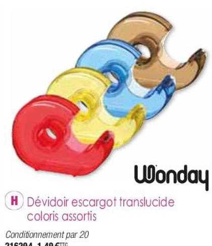 dévidoir escargot translucide coloris assortis wonday