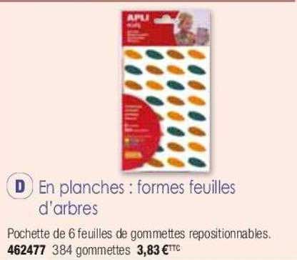 en planches : formes feuilles d'arbres apli kids