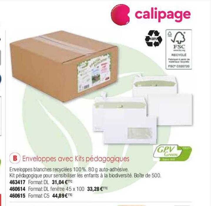 enveloppes avec kits pédagogiques