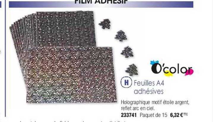 feuilles A4 adhésives o'color