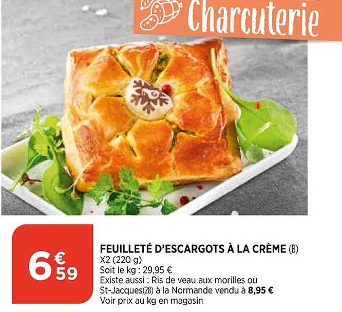 feuilleté d'escargots à la crème