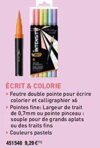 Feutre Double Pointe Pour écrire Colorier Et Calligraphier X 6 Bic