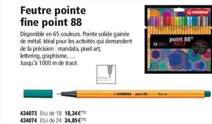 feutre pointe fine point 88 stabilo
