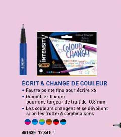 feutre pointe fine pour écrire x 6 bic