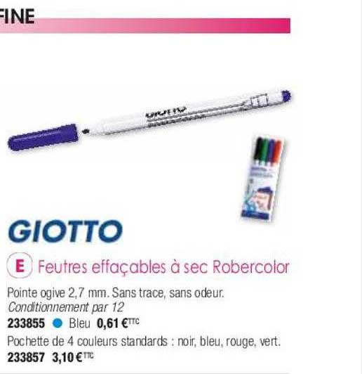 feutres effaçables à sec robercolor giotto