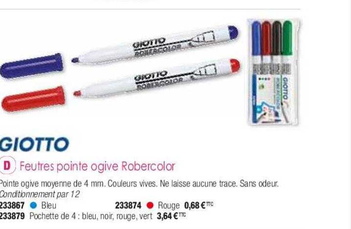 feutres pointe ogive robercolor giotto