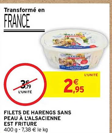 filets de harengs sans peau à l'alsacienne est friture