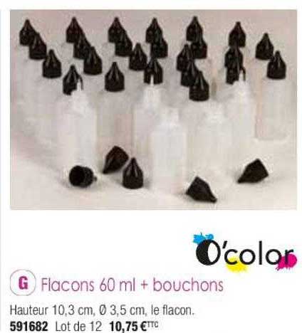 flacons 60ml + bouchons o'color