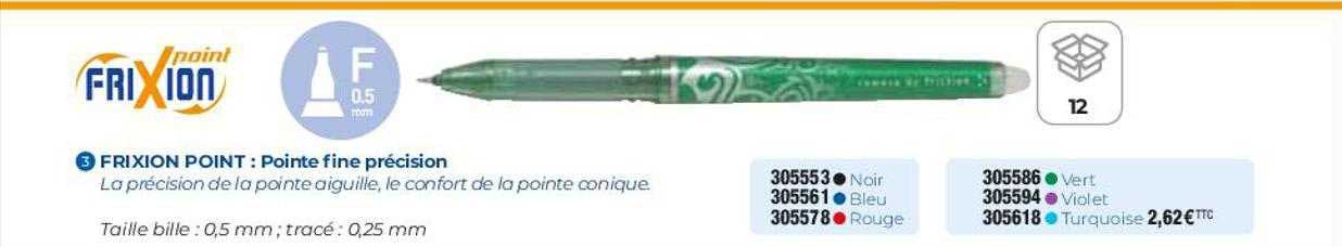 frixion point : pointe fine précision