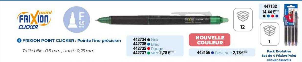 frixion point clicker : pointe fine précision