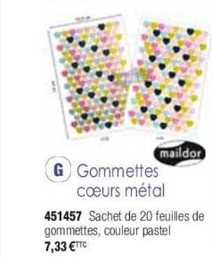 gommettes cœurs métal maildor