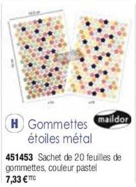 gommettes étoiles métal maildor