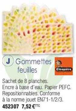 gommettes feuilles cléopâtre