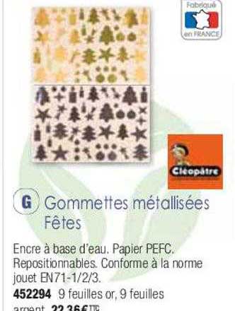 gommettes métallisées fêtes cléopâtre