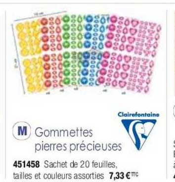 gommettes pierres précieuses clairefontaine