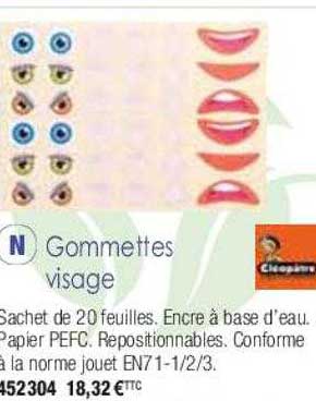 gommettes visage cléopâtre