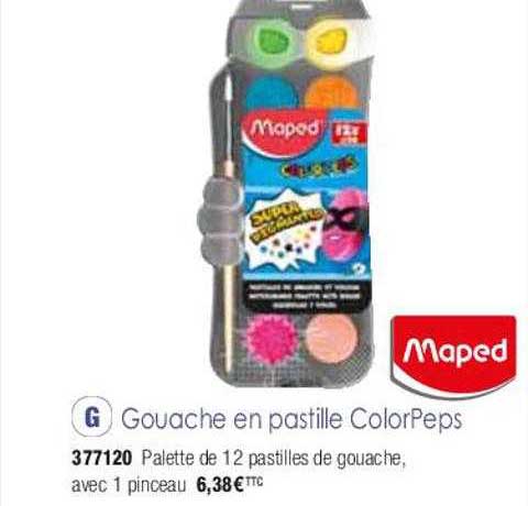 gouache en pastille color peps maped