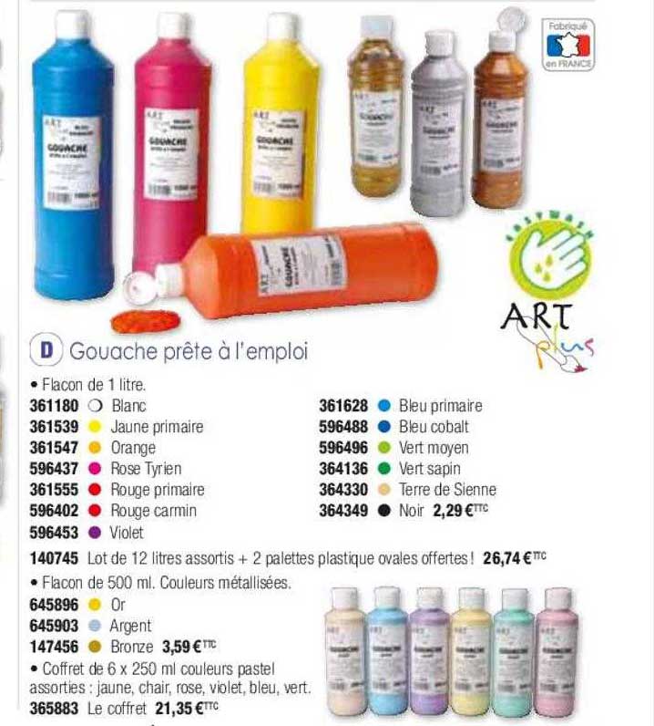 gouache prête à l'emploi art plus