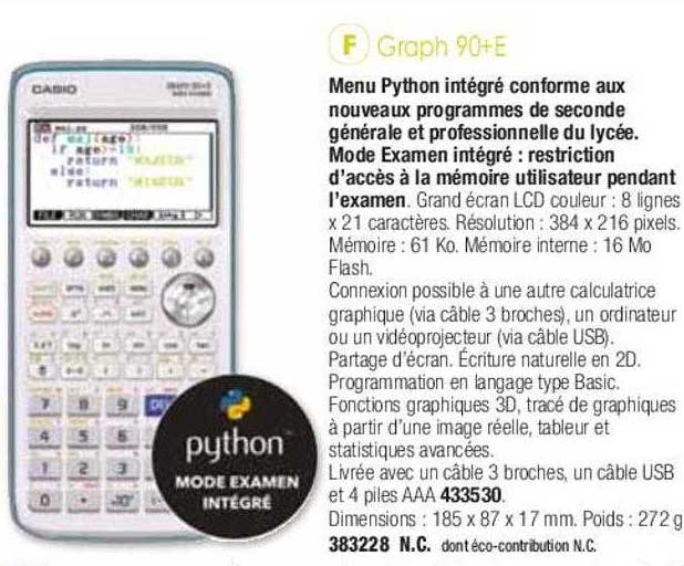 graph 90+e casio