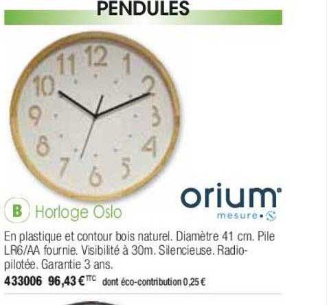 horloge oslo orium mesure