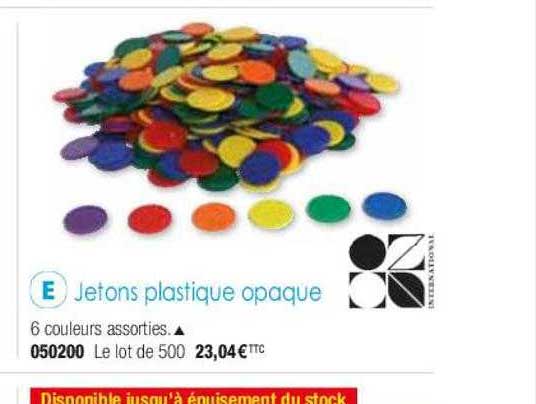 jetons plastique opaque