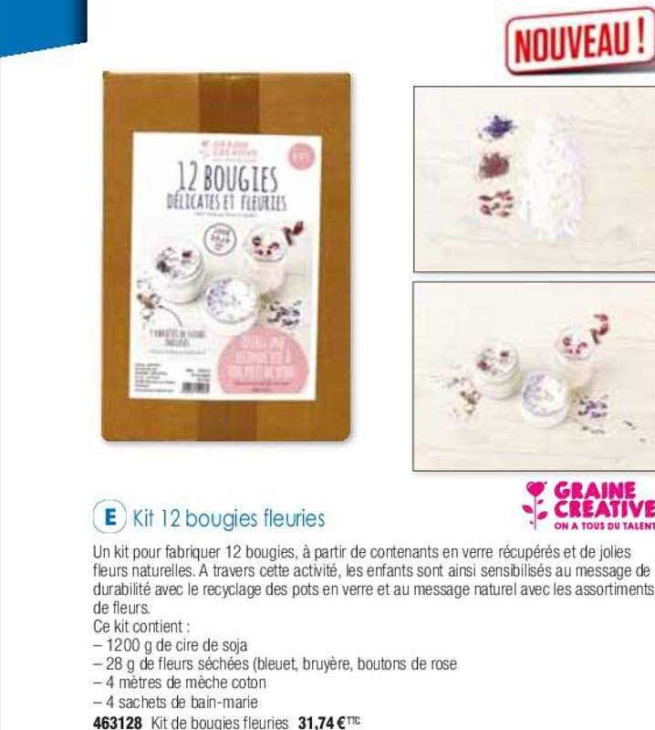 kit 12 bougies fleuries graine créative