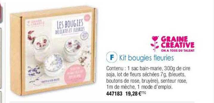 kit bougies fleuries graine créative