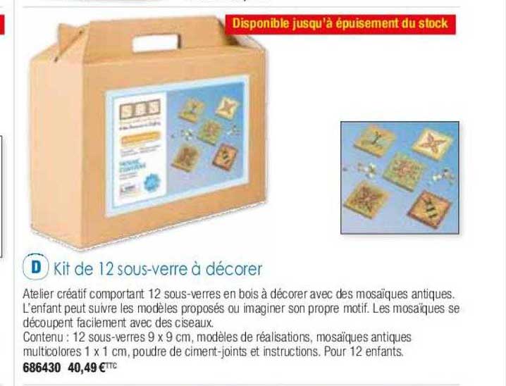 kit de 12 sous-verre à décorer