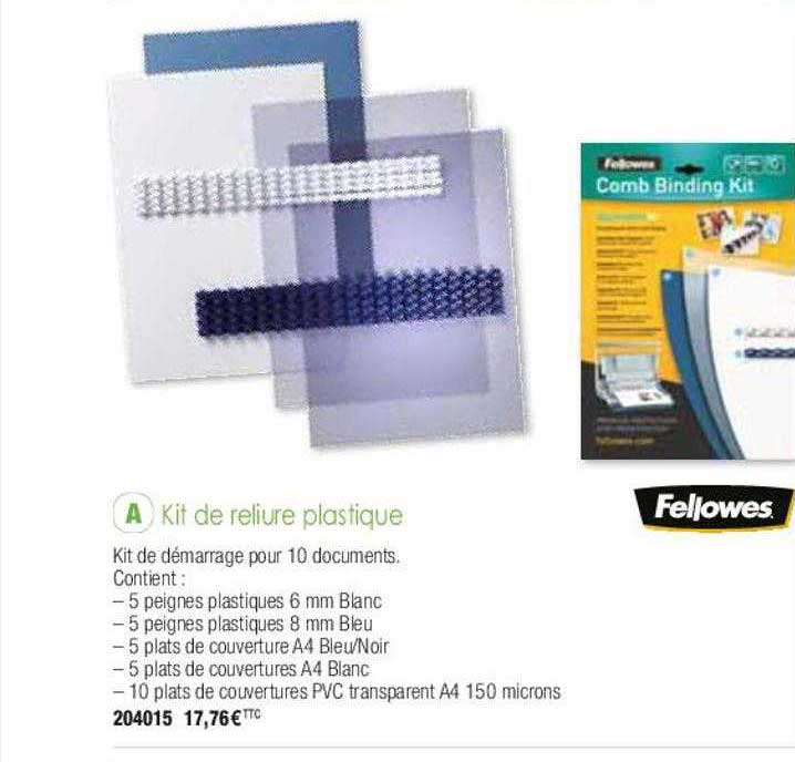Kit De Reliure Plastique Fellowes