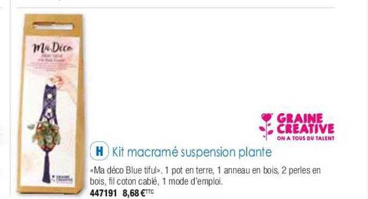 kit macramé suspension plante graine créative