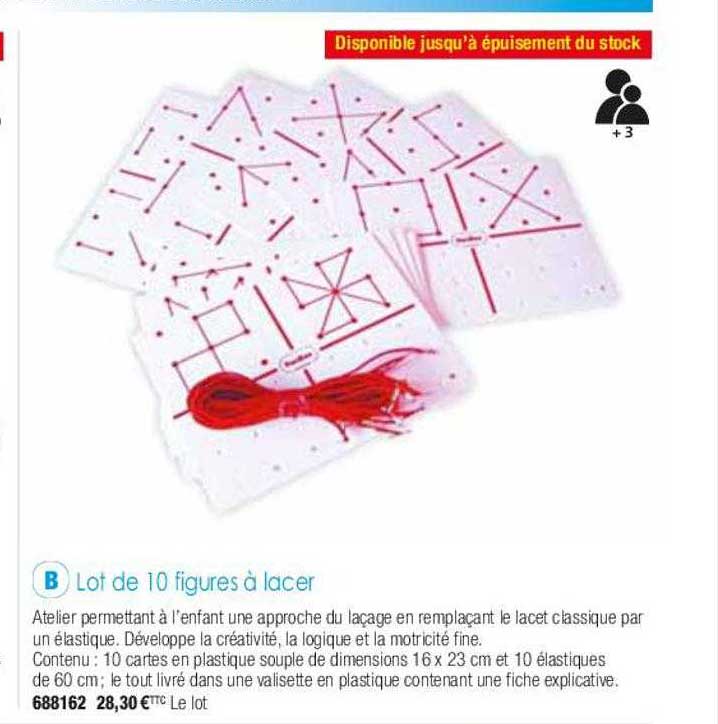 lot de 10 figures à lacer