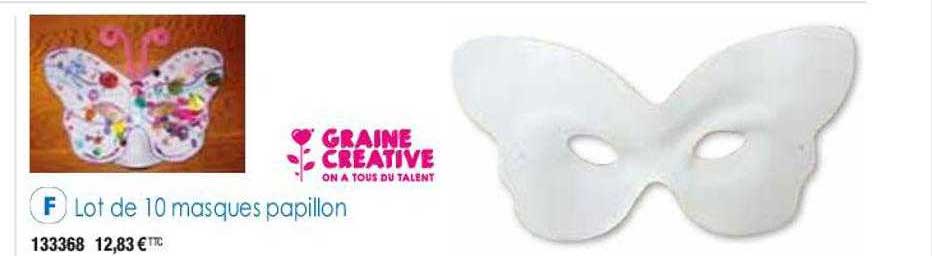 lot de 10 masques papillon graine créative