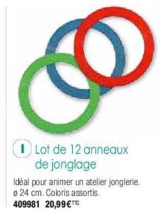 lot de 12 anneaux de jonglage