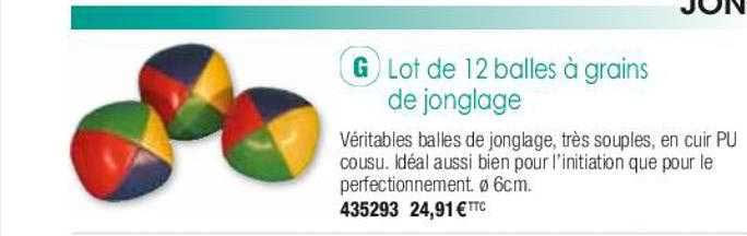 lot de 12 balles à grains de jonglage