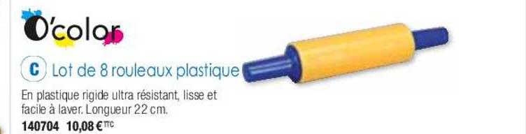 lot de 8 rouleaux plastique o'color