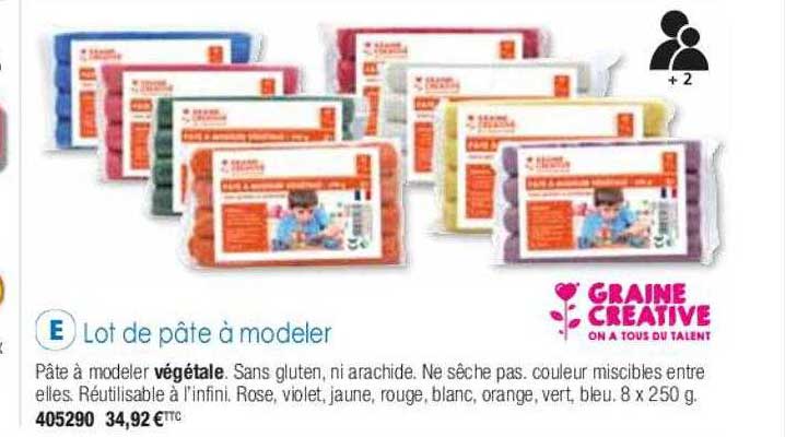 lot de pâte à modeler graine créative