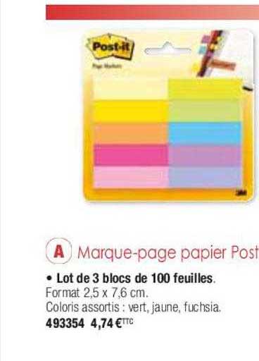 marque-page papier post-it