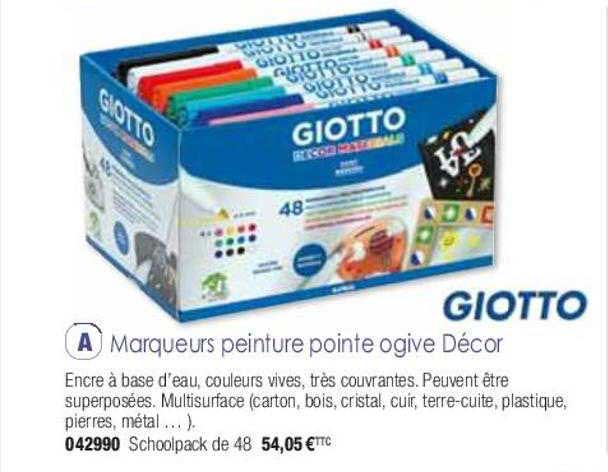 marqueurs peinture pointe ogive décor giotto