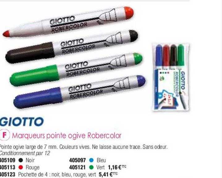 marqueurs pointes ogive robercolor giotto