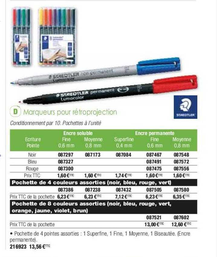 Marqueurs Pour Rétroprojection Staedtler