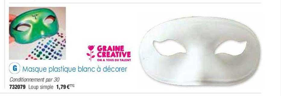 masque plastique blanc à décorer graine créative