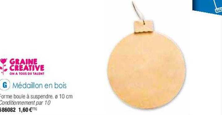 médaillon en bois graine créative