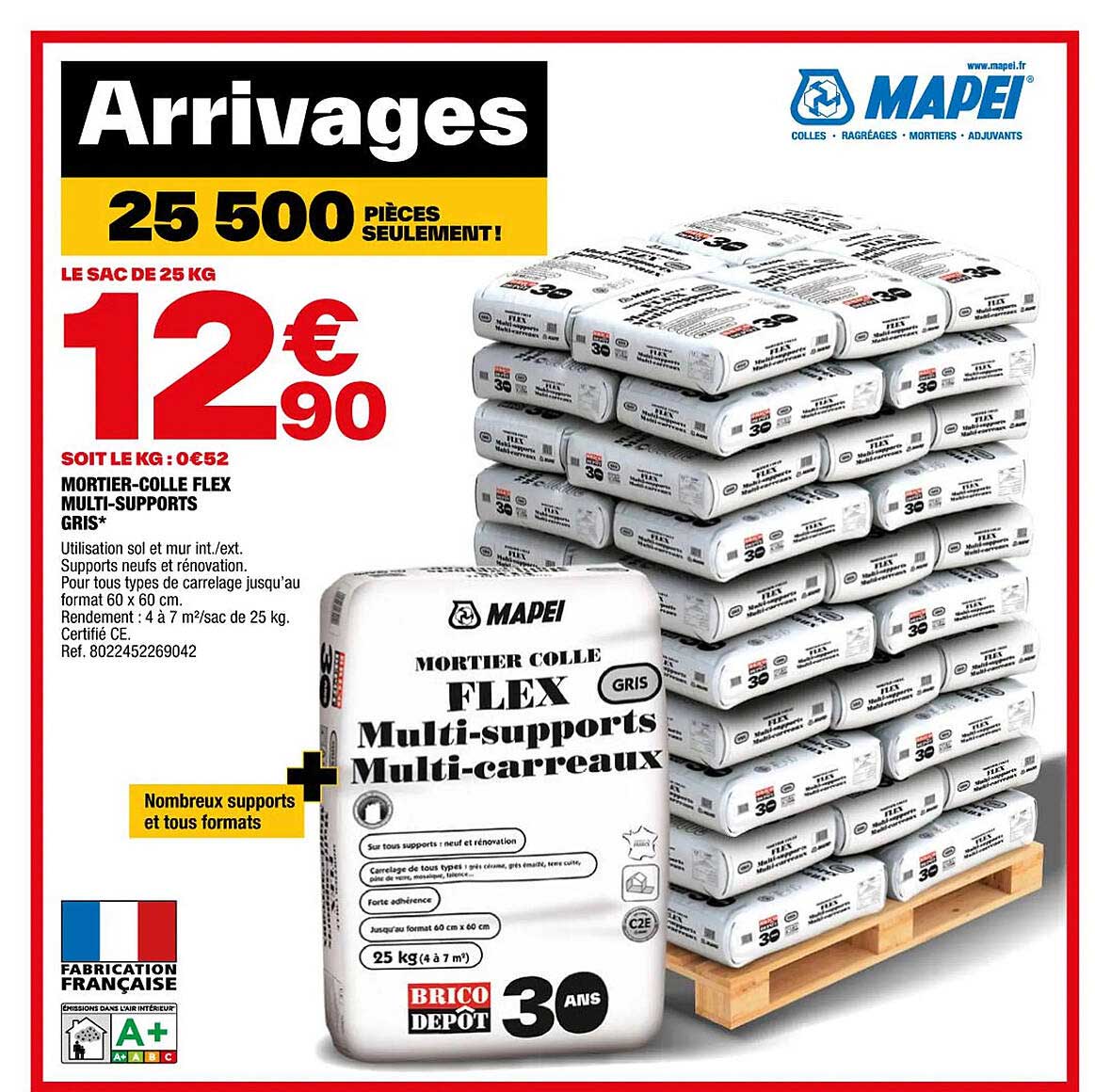 mortier-colle flex multi-supports gris mapei