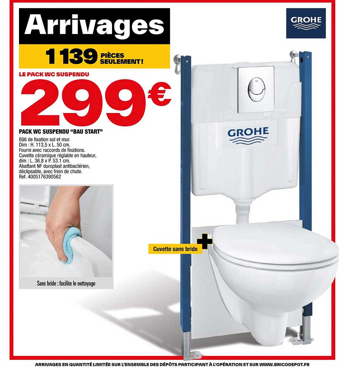 pack wc suspendu "bau start" grohe