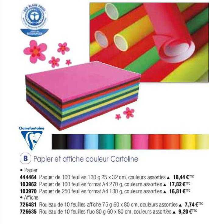 Papier Et Affiche Couleur Cartoline Clairefontaine